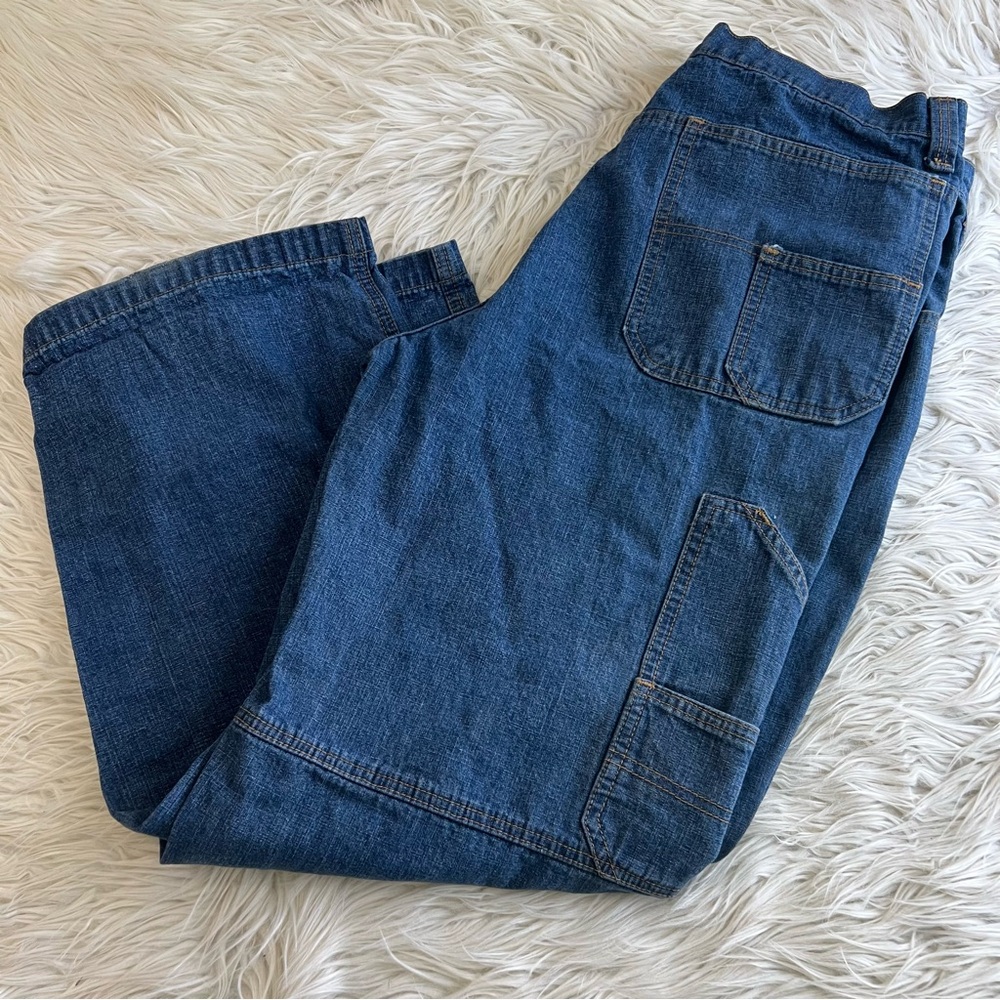 VINTAGE No Boundaries Blue Jeans Denim Baggy Cargo Skater Y2K Men’s 36x30